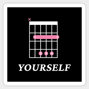 B Yourself B Guitar Chord Tab Dark Theme Sticker